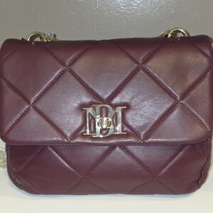 Badgley Mischka Plum Quilted Crossbody Bag